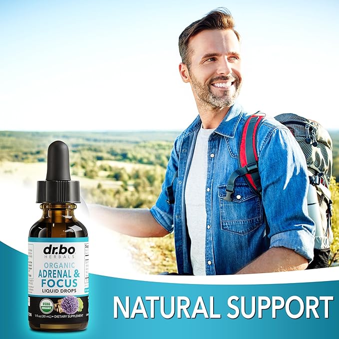 Thyroid Support & Adrenal Focus Drops - Thyroid Supplement Complex with L-Tyrosine Selenium Iodine & Organic Adrenal Support Supplements Focus Liquid Drops - Natural Brain and Memory Fatigue Attention