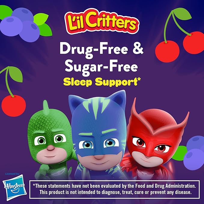 L'il Critters PJ Masks Melatonin Gummy Supplements, 60 Gummies