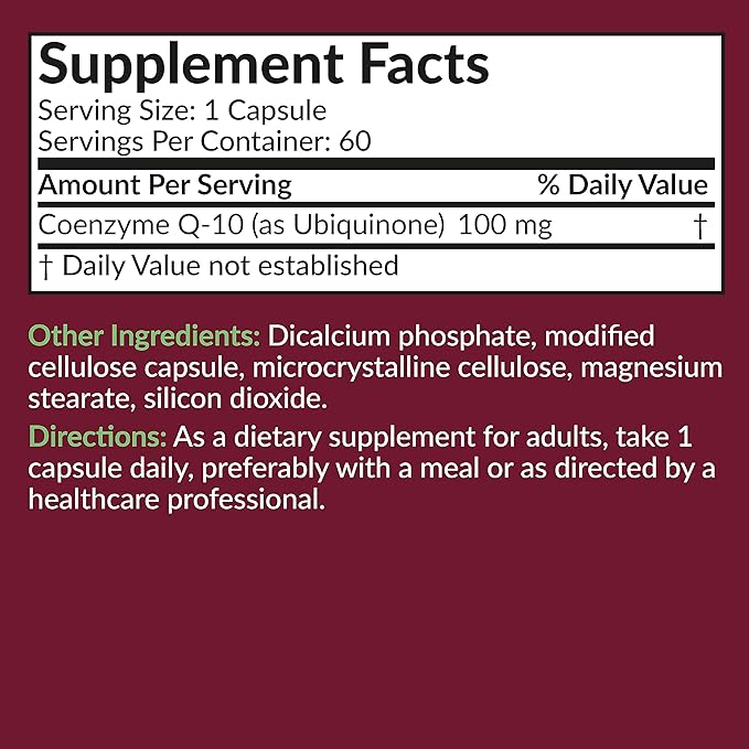 Futurebiotics CoQ10 100 MG Cellular Energy Production, 60 Vegetarian Capsules
