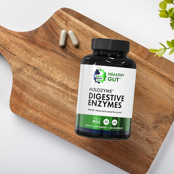 HoloZyme Max Strength Digestive Enzymes | Prevents Bloating, Gas, & Indigestion w/Protease, Amylase, Lipase, Lactase, and More | 90 Servings