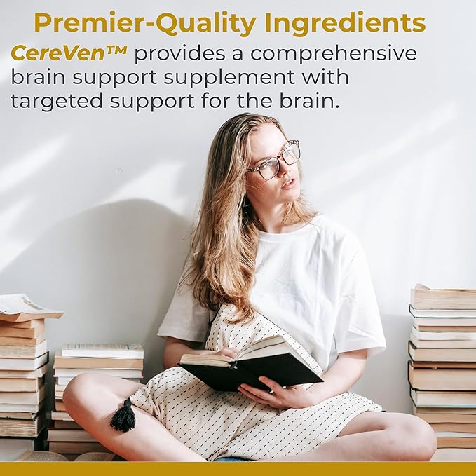 Premier Research Labs Cereven - Brain Support Supplement with Rhodiola Extract, Marine Coral & Turmeric - Herbal Extracts Dietary Supplements - 60 Plant-Source Capsules