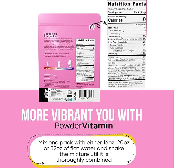 Electrolytes Powder Plus, Keto, Raspberry Lemonade, Sugar Free, Pink Himalayan Salt, 1000mg Potassium, 120mg Calcium, 120mg Magnesium, Non-GMO, Zero Calories, (16 Hydration Packets)