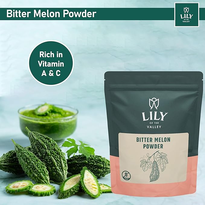 LILY OF THE VALLEY Bitter Melon Powder (Karela Powder) - Ideal for Smoothies & Shakes - Momordica Charantia - Healthy Lifestyle - Vegan & Gluten-Free - Packed in Resealable Pouch (8oz)