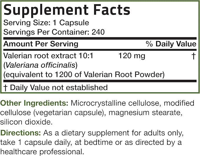 Bronson Valerian Root Capsules - Valerian Officinalis - Promotes Relaxation - Non-GMO, Soy-Free Gluten-Free, 240 Vegetarian Capsules