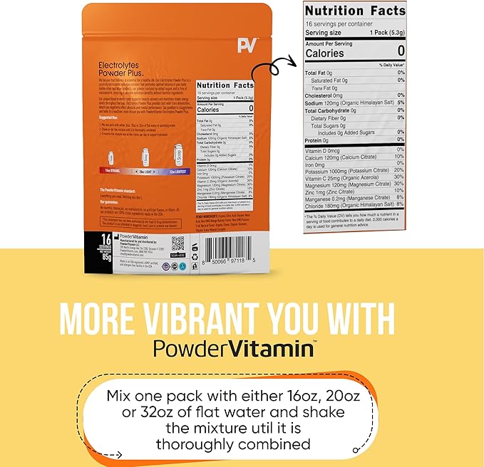 Electrolytes Powder Plus, Keto, Mango Passionfruit, Sugar Free, Pink Himalayan Salt, 1000mg Potassium, 120mg Calcium, 120mg Magnesium, Non-GMO, Zero Calories, (16 Hydration Packets)
