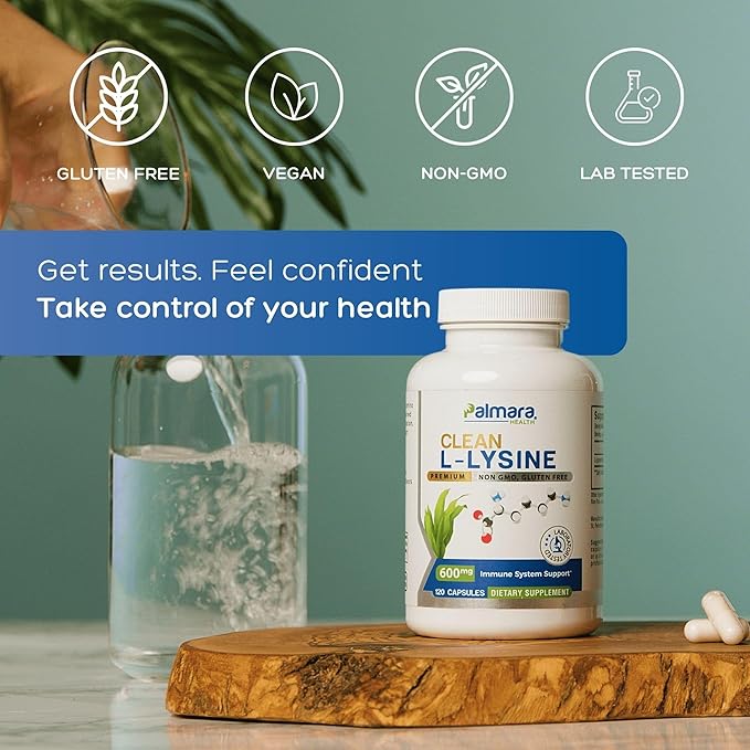 Clean L-Lysine 600mg, 120 Capsules | Vegan, Non-GMO, & Gluten Free (2)