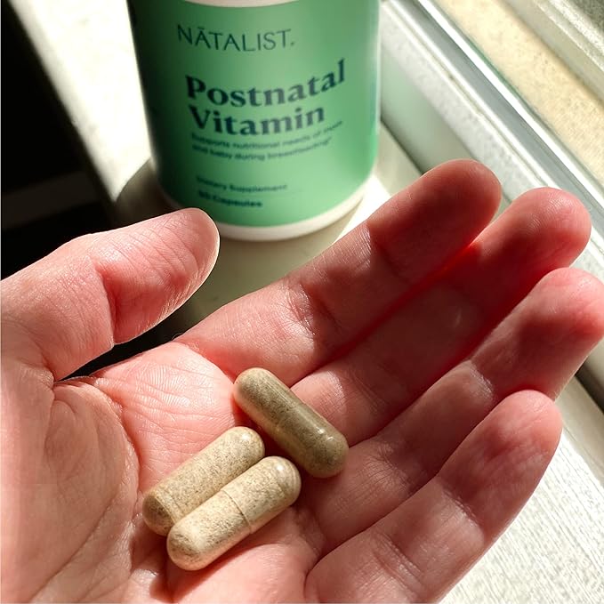 NATALIST Postnatal Vitamin Postpartum Essentials for Women - Mom & Baby Multivitamin & Breastfeeding Nutrition, Daily Wellness Supports Energy & Early Development While Nursing - 90 Capsules