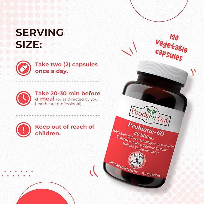 Probiotic Capsules 60 Billion Cfu's & Vitamin K2 (MK7) D3 | 240 Capsules | Free of Top Allergens