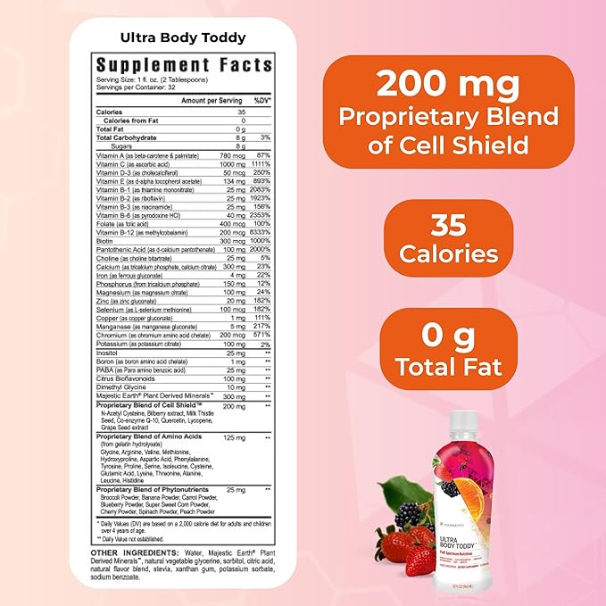 Youngevity Ultra Body Toddy™ - 100+ Nutrient Mega Multi-Vitamin Mineral Supplement for Men and Women - Enhanced Absorption - Phytonutrients - Amino Acids (32 Fl Oz, Pack of 2)