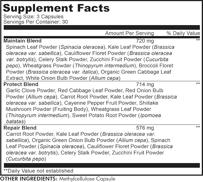 Codeage Instantfood Easy Veggies, Over 15 Vegetable Powders Equivalent All-in-One, Daily Vegan Blend, Whole Food Greens Vitamins Supplement Capsules, Phytonutrients Multivitamin, Non-GMO, 90 Capsules