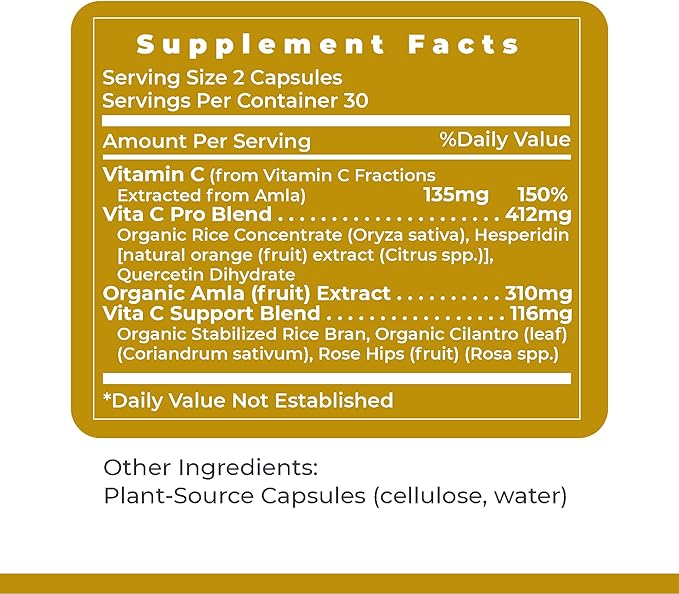 Premier Research Labs Vitamin C Supplement - Natural Vitamin C, Whole Food Vitamin C, Essential C Complex, Pure with Bioflavonoids & Organic Ingredients - 60 Vegetarian Capsules