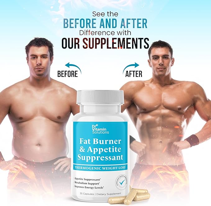 Fat Burner for Women & Men - Appetite Suppressant for Weight Loss - Pills with Chromium, Caffeine & Green Tea Extract - Metabolism Booster Thermogenic Weight Loss - 35 Capsules