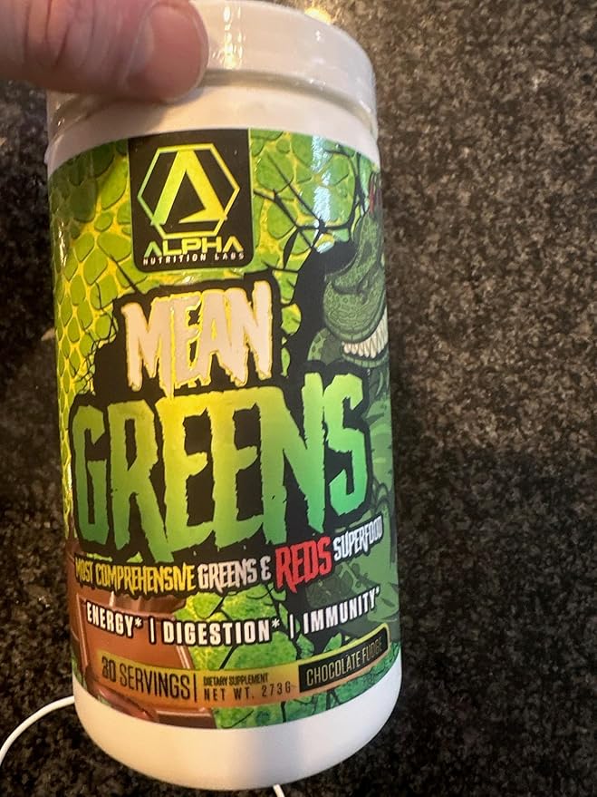 Mean Greens - Sports Greens + Reds Advanced Superfood Immunity and Gut Health | Cordyceps | Delicious Chocolate Fudge Flavor - 30 Servings