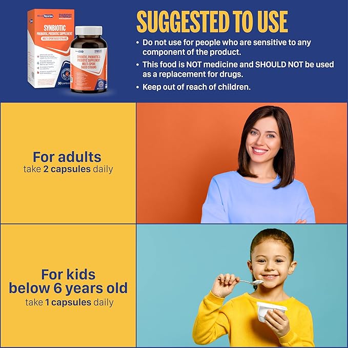 Syndigest probiotic daily care for women & men with dual benefit of 5 probiotic & prebiotic strains, balance gut health & relieves constipation, travel friendly, 30 capsules (2 billions CFU/serving)