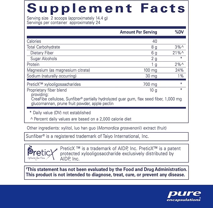 Pure Encapsulations PureLean Fiber | Powdered Blend of Soluble and Insoluble Fibers and Probiotics to Promote Microflora Balance and GI Function* | 12.2 Ounces*