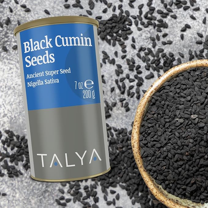 Black Cumin Seeds 7 oz (200 g) - Premium Quality Ancient Super Seed, Nigella Sativa, Immune Support, High Thymoquinone, Gluten Free, Non-GMO, Vegan