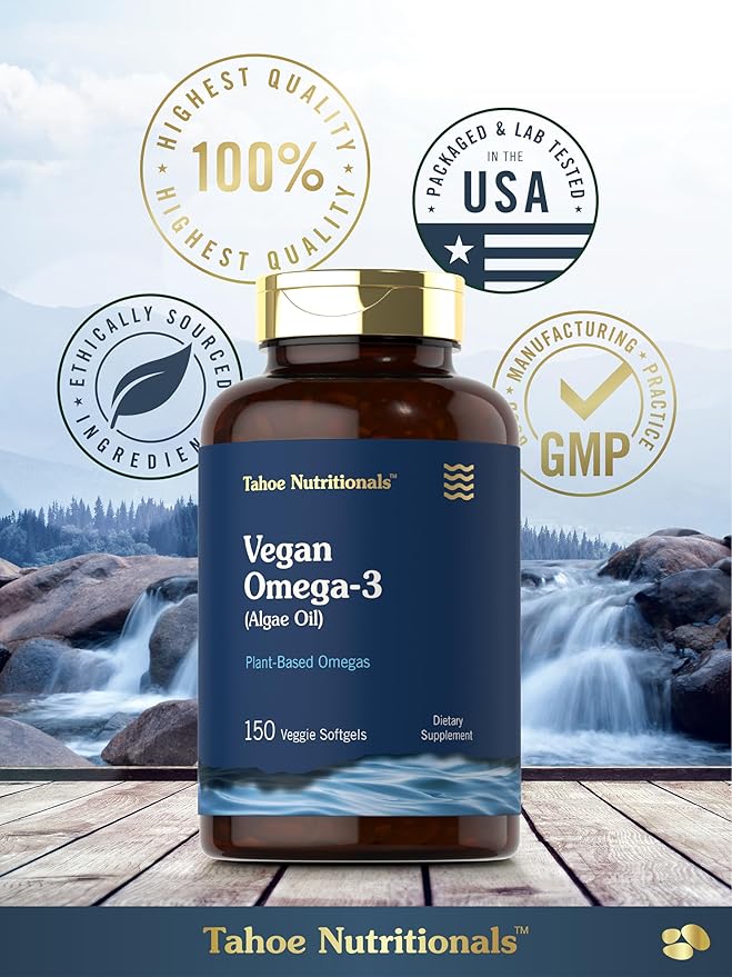 Carlyle Vegan Omega 3 Supplement | 150 Softgels | from Algae Oil | Non-GMO & Gluten Free | by Tahoe Nutritionals