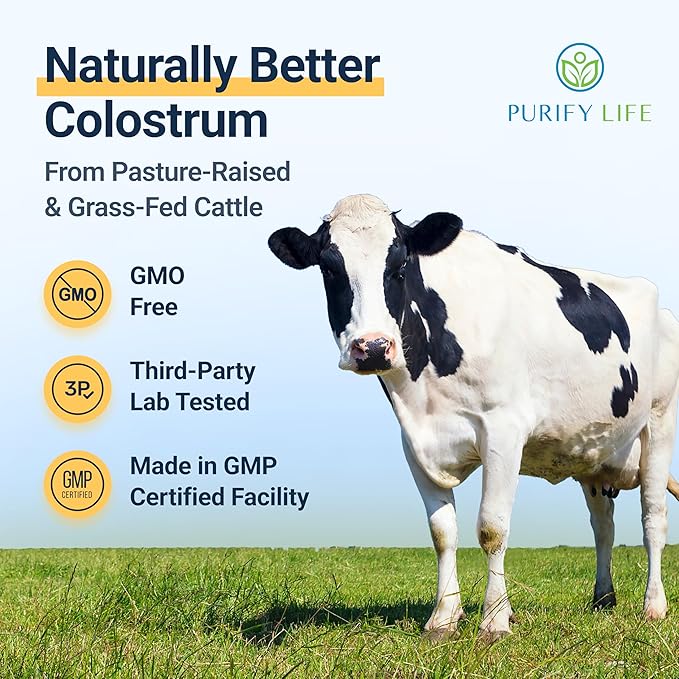 Sugar-Free Colostrum Gummies (1500mg) Bovine Colostrum for Humans, Grass-Fed Supplement for Gut Health, Leaky Gut Repair, Immune Support, Skin Health - 35% IgG Per Serving