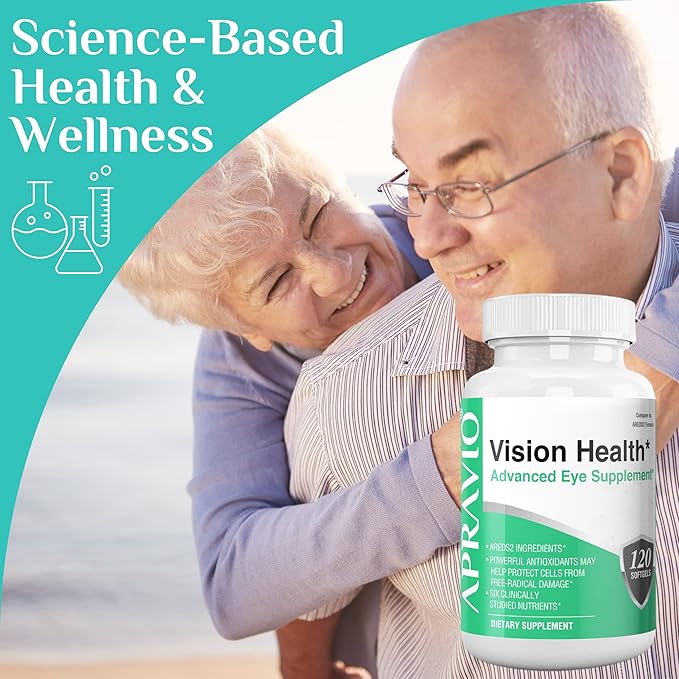 Vision Health Advanced Eye Supplement, AREDS2 Eye Vitamins w/Vitamin C, Vitamin E, Zinc, Copper, Lutein, Zeaxanthin, & Antioxidants for Eye Health & Eye Protection, 120ct