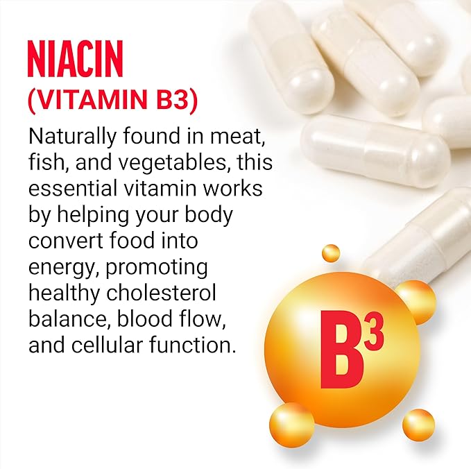 FORCE FACTOR Niacin Vitamin B3 to Support Cellular Energy and Cardiovascular Health, Niacin 500mg Heart-Health Supplement, Vegan, No Gelatin, Non-GMO, 100 Vegetable Capsules