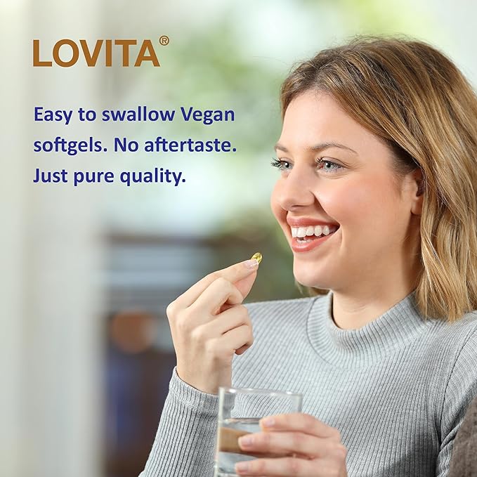 Lovita Cold-Pressed Flaxseed Oil Supplement - Vegetarian softgels (Classic Packaging, 180)