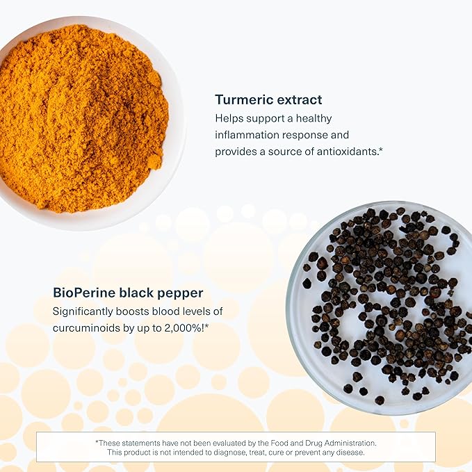 Youtheory Turmeric Extra Strength - 1,000 mg Turmeric Supplement - with 10 mg Black Pepper - Curcumin Joint Support* - Soy, Dairy & Gluten Free - 60 Vegetarian Capsules
