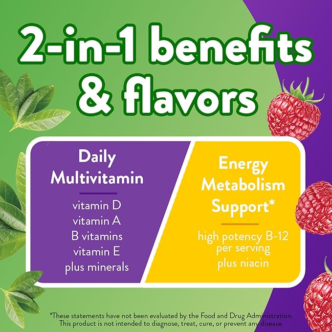 Vitafusion Multi + Energy* Gummy Vitamins, Contains B Vitamins to Provide Energy Metabolism Support*, 90 Count