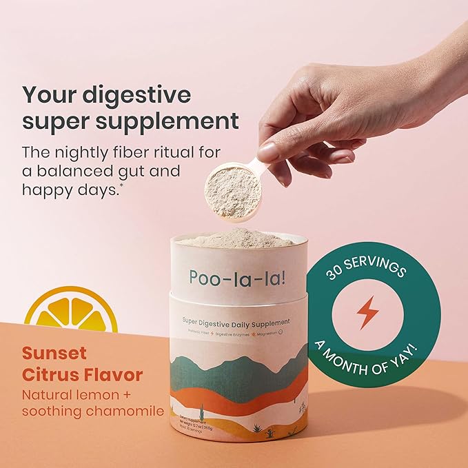 Nighttime Digestive Enzymes Powder & Gut Health Supplement - 500mg of Digestion & Gut Microbiome Support + Prebiotic Fiber & Magnesium Powder for Bloating, Deep Sleep & Regularity - Citrus, 30 Scoops