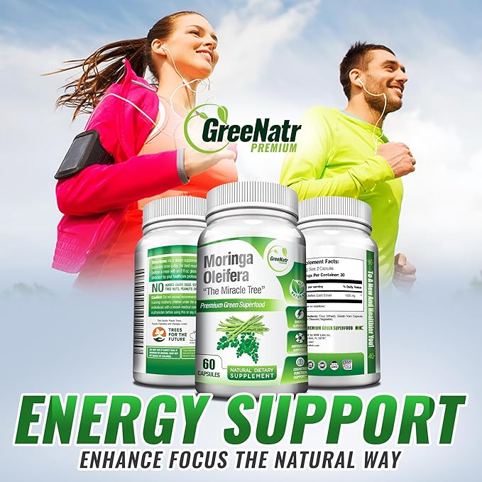 Energy Support & Immune Defense Bundle: Pure Moringa Oleifera Leaf Extract Veggie Capsules (1000 mg) with 7-in-1 Immune Support Formula for Energy, Mood, Memory, Focus
