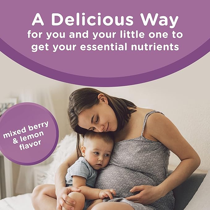 Centrum Postnatal Multivitamin Gummies with Biotin and DHA, Mixed Berry and Lemon Flavors - 60 Count, 30 Day Supply