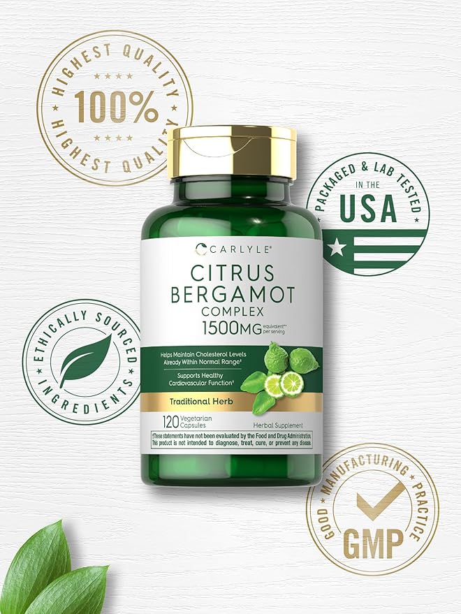 Carlyle Citrus Bergamot | 1500mg Complex | 120 Capsules | Non-GMO, Gluten Free Supplement