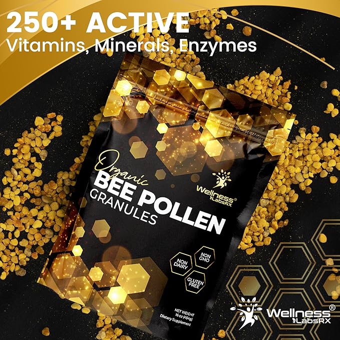 Organic Bee Pollen Granules, 2 Lbs - Bee Pollen Supplement Super Food Packed with Proteins, Vitamins & Minerals, Gluten-Free - Immune Support, Energy Boost and Digestive Wellness, USA Made 2 Packs