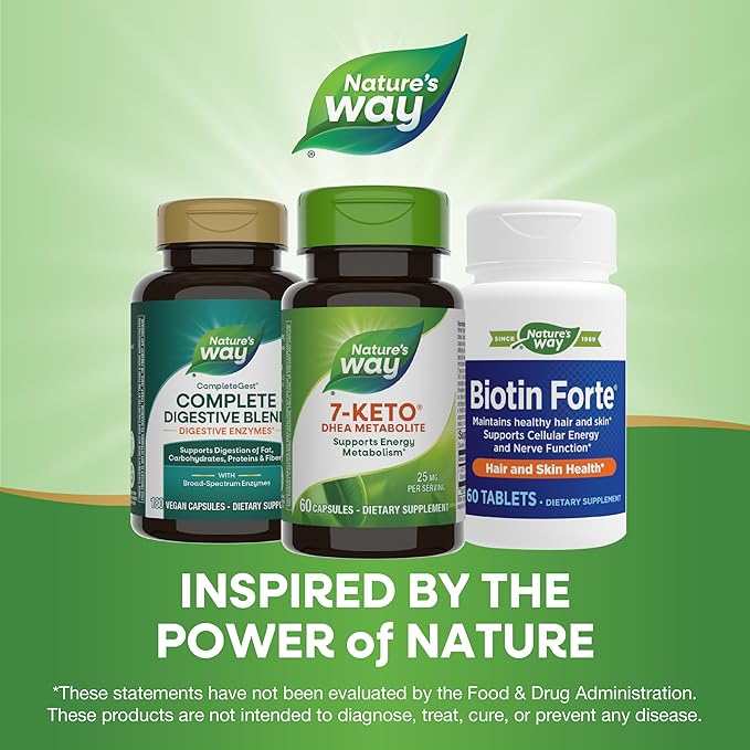 Nature's Way 7-KETO, DHEA Metabolite, Metabolism Support Supplement*, 25mg Potency Per Serving, 60 Capsules