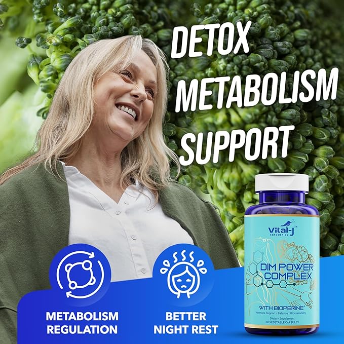 4-in-1 DIM Potent Complex 300mg - Estrogen Balance and Metabolism, Energy & Menopause Support Supplement with Bioperine (x4), Calcium and Broccoli Extract - for Women and Men 60 Servings
