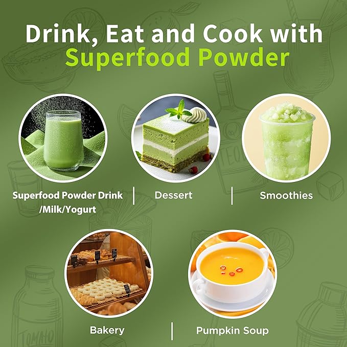 Hudetex Greens Powder Superfood for Immune Support with 16 oz,Greens Powder Smoothie Mix with Chlorella, Barley Grass, Kale & Beetroot Smoothie Booster, Chlorophyll Providing Greens.