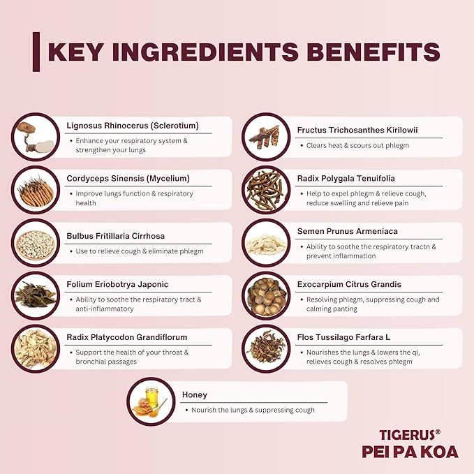 Pei Pa Koa 7.5Ml X 24 Sachets with Tiger Milk Mushroom & CORDYCEPS