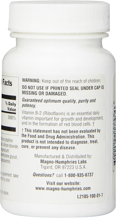 Optimum Vitamin B-2 Tablets, 100 Mg, 100 Count