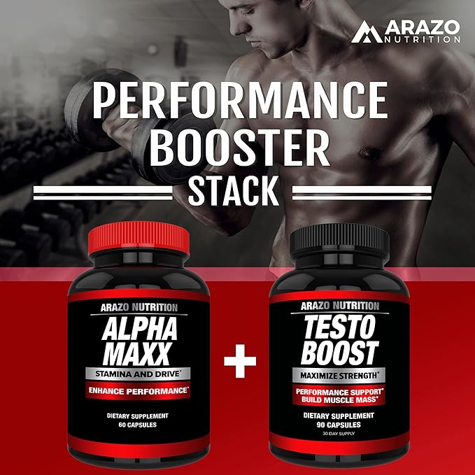 Arazo Nutrition Alphamaxx Health Supplement - Ginseng, Muira Puama, Tribulus - 60 Herbal Pill