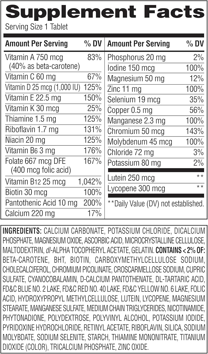Equate Mature Adult 50+ One Daily Complete Multivitamin Compare to Centrum Silver (220 Ct) ( Pack of Two )