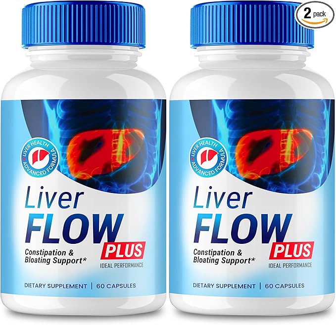 Liver Flow Plus Capsules, LiverFlow Pills Gut Health Formula Supplement - Maximum Strength, All Natural Pills Overall Health & Wellness, Liver FlowPlus Probiotics, LiverFlowPlus Reviews (2 Pack)