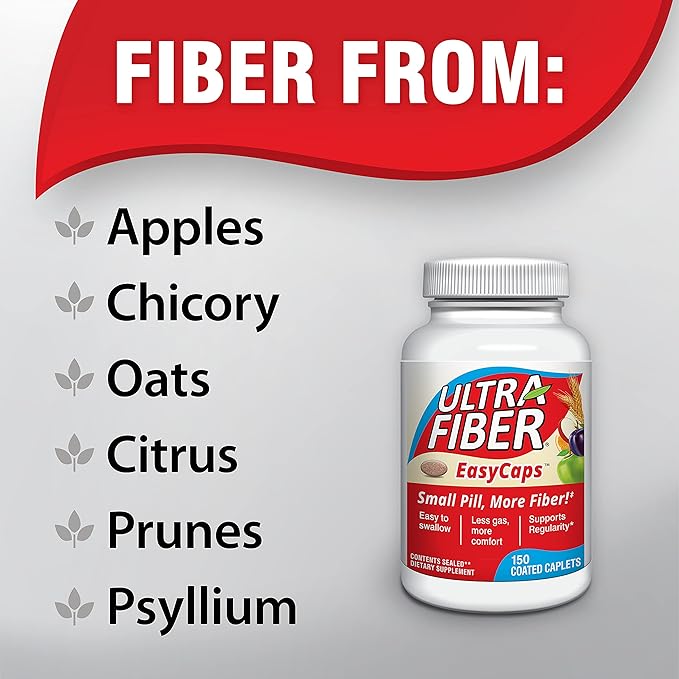 Caplets – High-Fiber Supplement for Regularity – 48% More Fiber per Caplet – Soluble & Insoluble Fiber Blend – Easy-to-Swallow Coated Caplets – 150ct