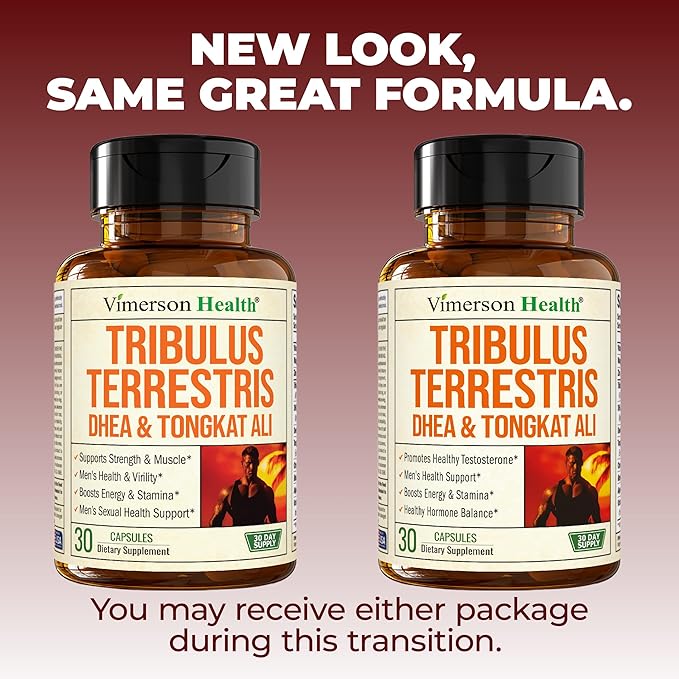 Tribulus Terrestris for Men with DHEA, Tongkat Ali, and Zinc – Testosterone Supplement for Men with Vitamin B6, Rhodiola Rosea – Libido Support, Muscle Builder, Male Enhancing Supplement - 30 Capsules