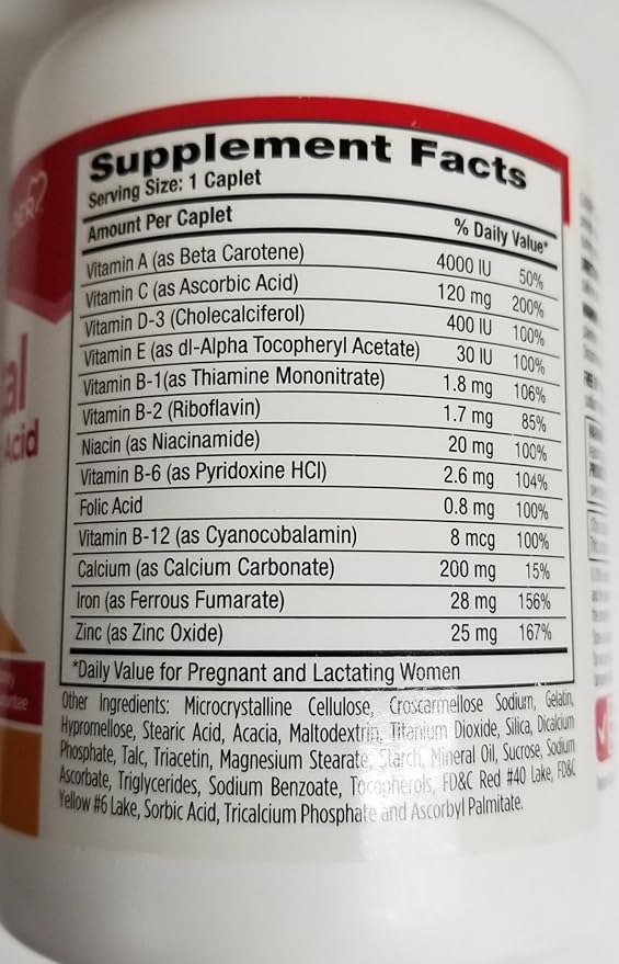 LEADER PreNatal Vitamins, 365 Caplets (Pack of 12)