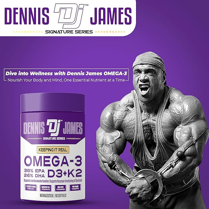 DENNIS JAMES Signature Series Omega-3 | D3+K2 | 90 Softgels | 90 Serving