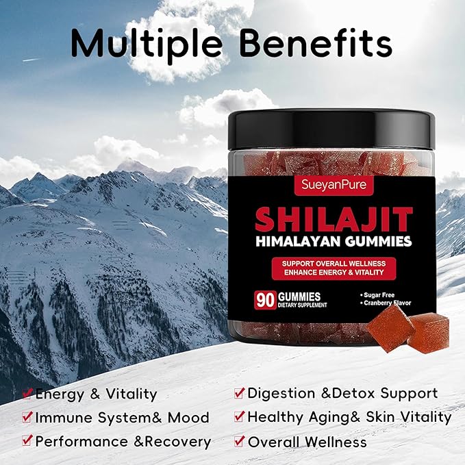 Pure Himalayan Shilajit Gummies IAshwagnadha, Black Seed Oil I Fulvic Acid & 85+ Trace Minerals I No Added Sugar I Improve Congitive & Mood, Immunity and Energy for Men,Women I 90 Gummy
