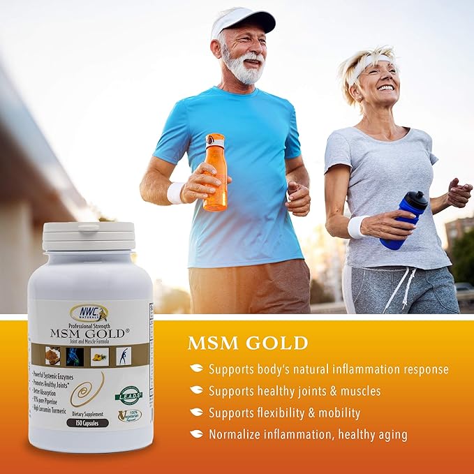 NWC Naturals MSM Gold Systemic Enzyme Supplement - 150 Cap - 2 Pack