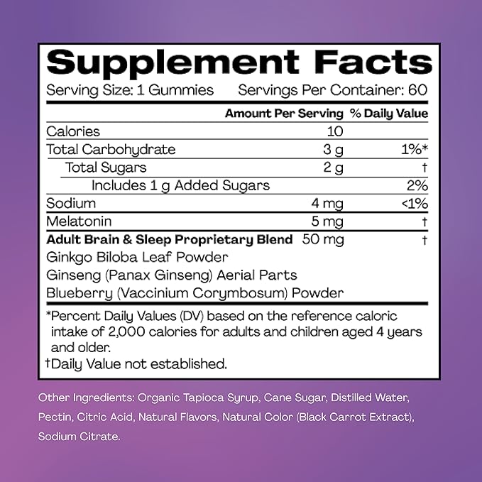 Hello Bello Adult Sleep Smart Vegan Gummies with 5mg Melatonin – Mixed Berry - 60ct