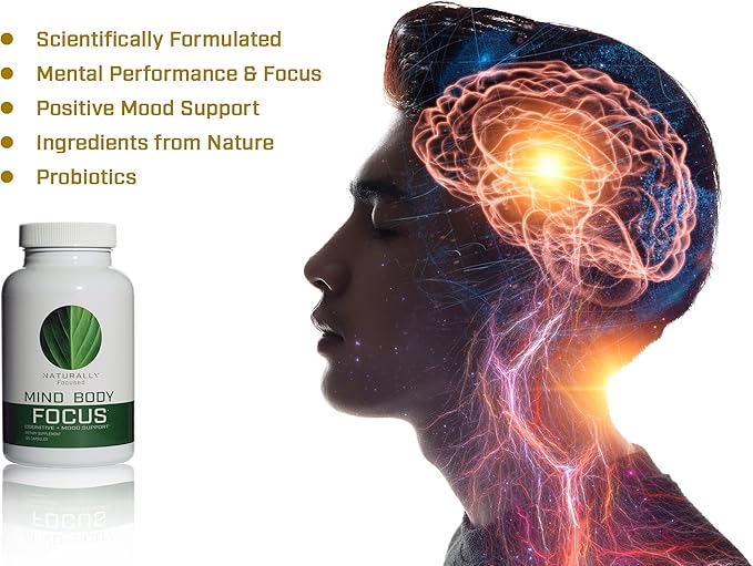Mind Body Focus | Natural Nootropic Brain Supplement for Focus, Memory and Mood Support - Mental Clarity, Concentration and Cognitive Performance with Mucuna, Bacopa, Rhodiola, Phosphatidylcholine