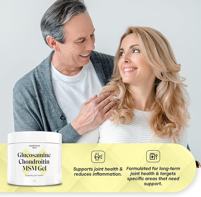Glucosamine Chondroitin MSM Gel (4 oz) - with Glucosamine, Chondroitin, MSM & Bromelain to Support Joint Health– for Women & Men (90 Day Supply)