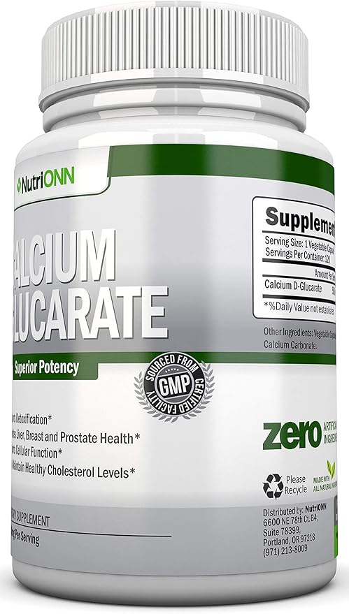 Calcium D-Glucarate - 500mg - 120 Vegetable Capsules - Superior Potency to Support Cleansing Processes, Estrogen Metabolism & Hormonal Balance - Helps with Prostate, Breast & Colon Health